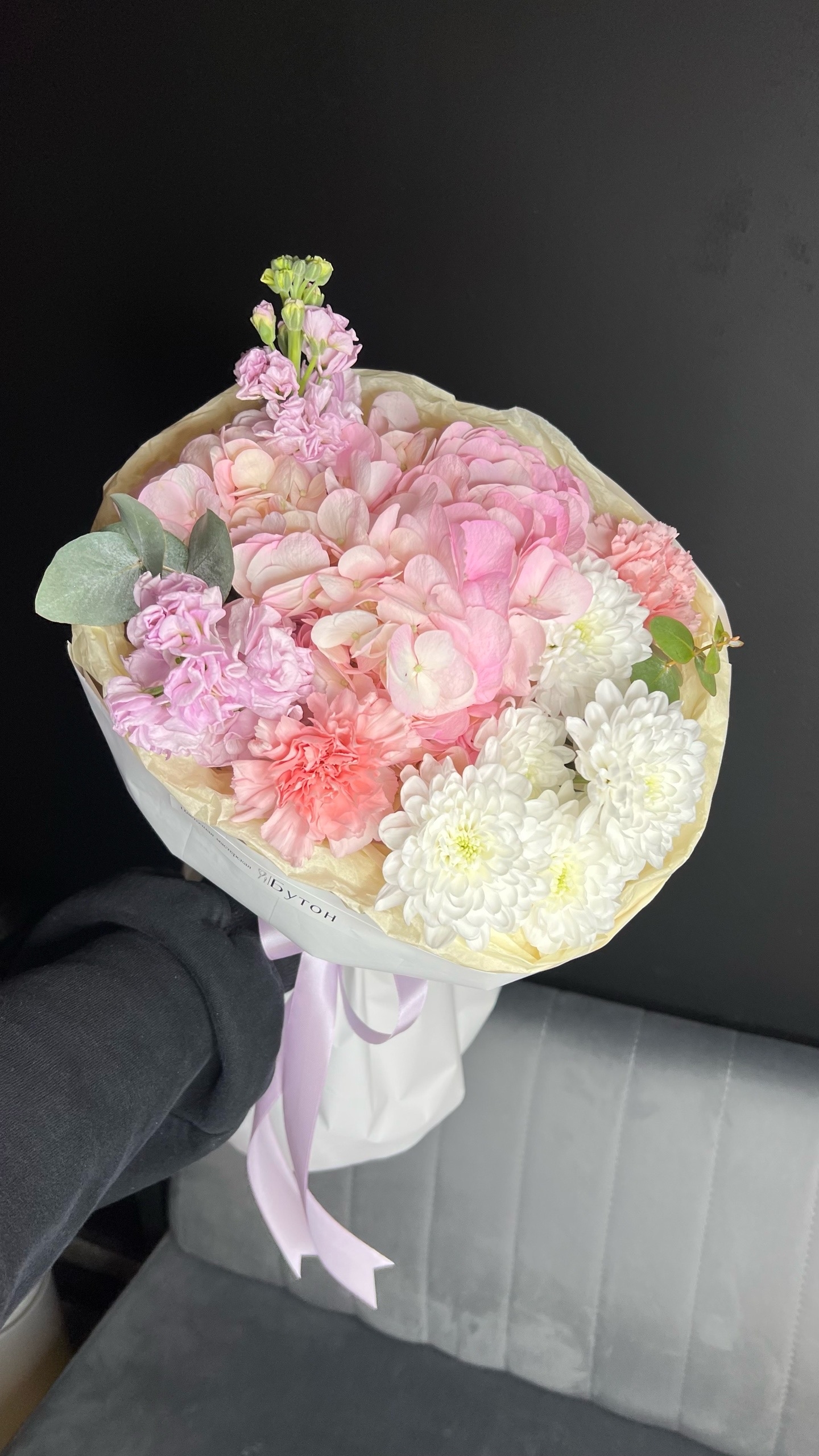 Авторский букет с матиоллой