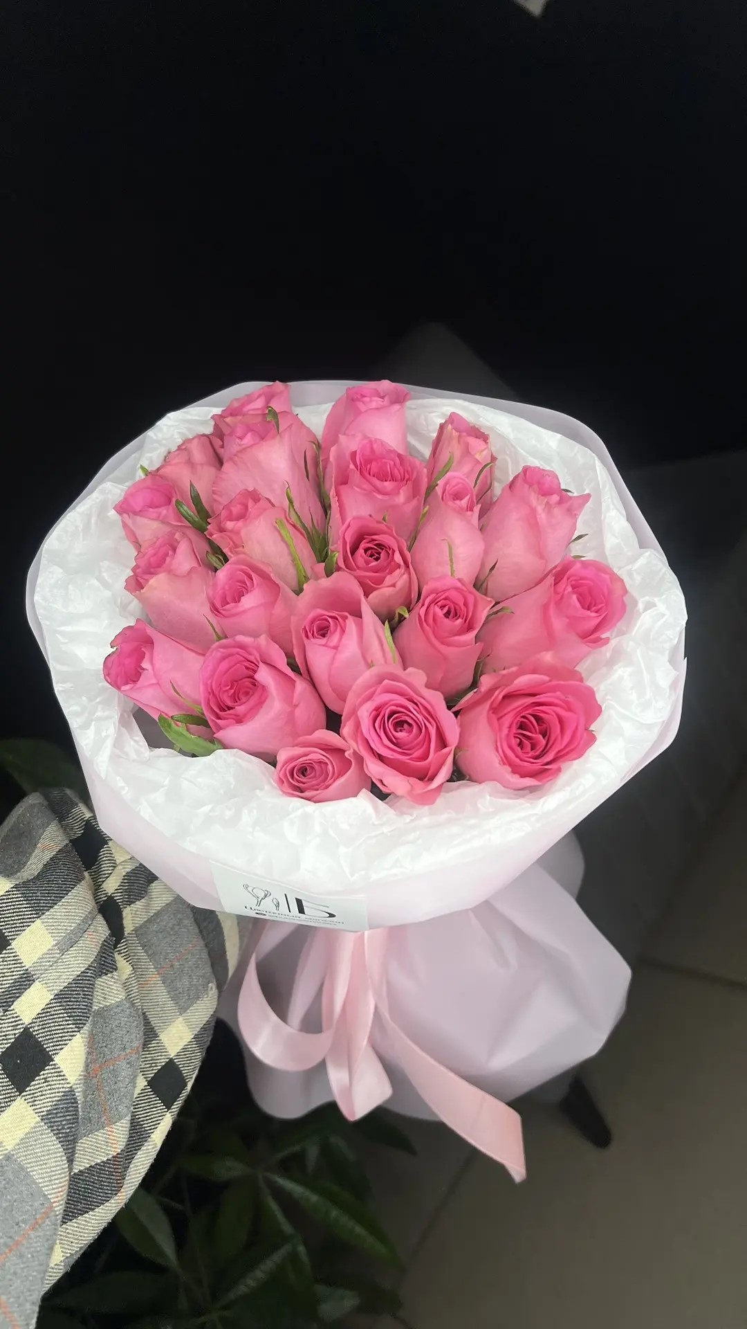 Букет из 21 кенийской розовой розы