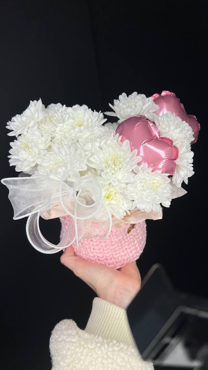 корзиночка с хризантемой