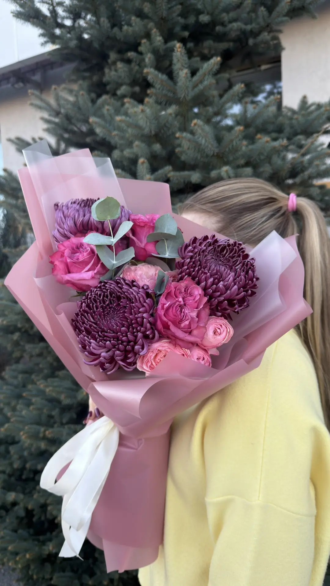 Букет с сильва пинк